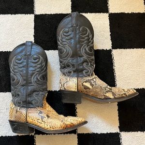 Snake skin cowboy boot